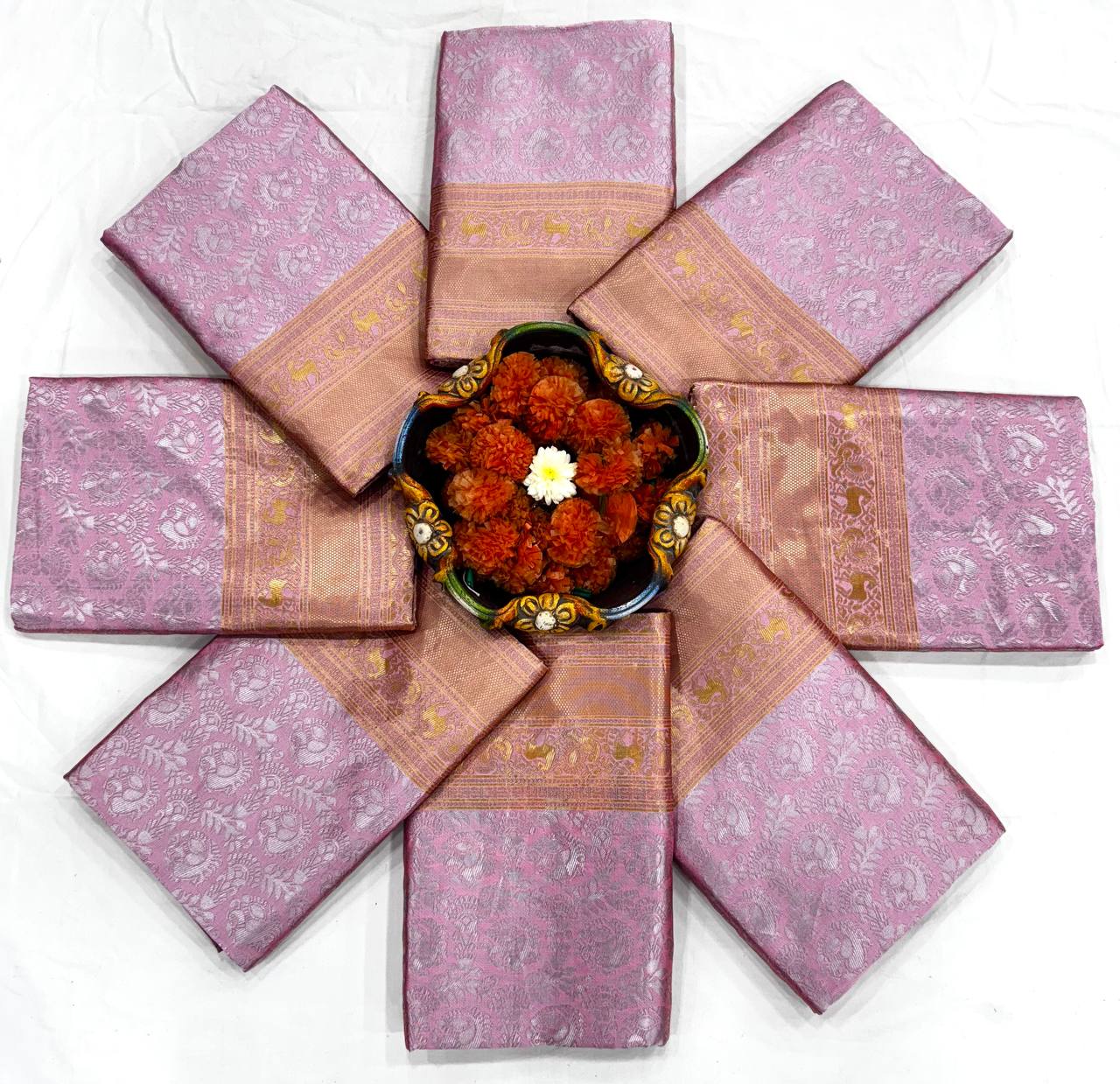 Attractive Pink Soft Banarasi Silk Saree With Impressive Blouse Piece