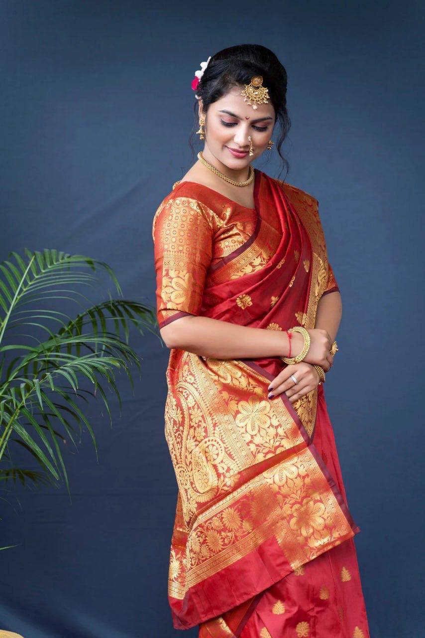 SOFT SILK JACQUARD WORK WITH RICH PALLU SAREE