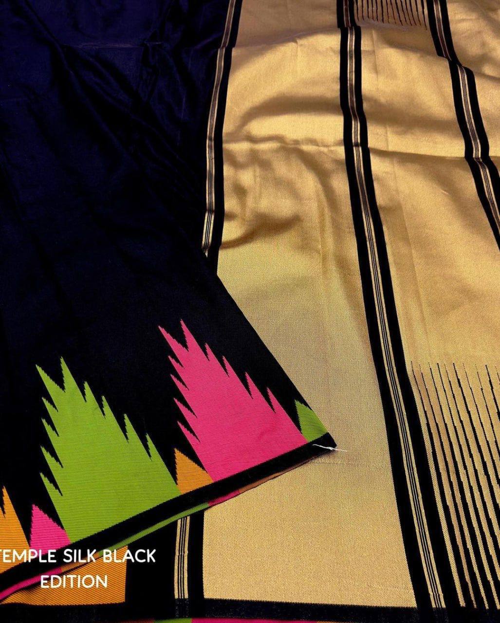Ready to Wear Soft Silk Saree in Temple Design