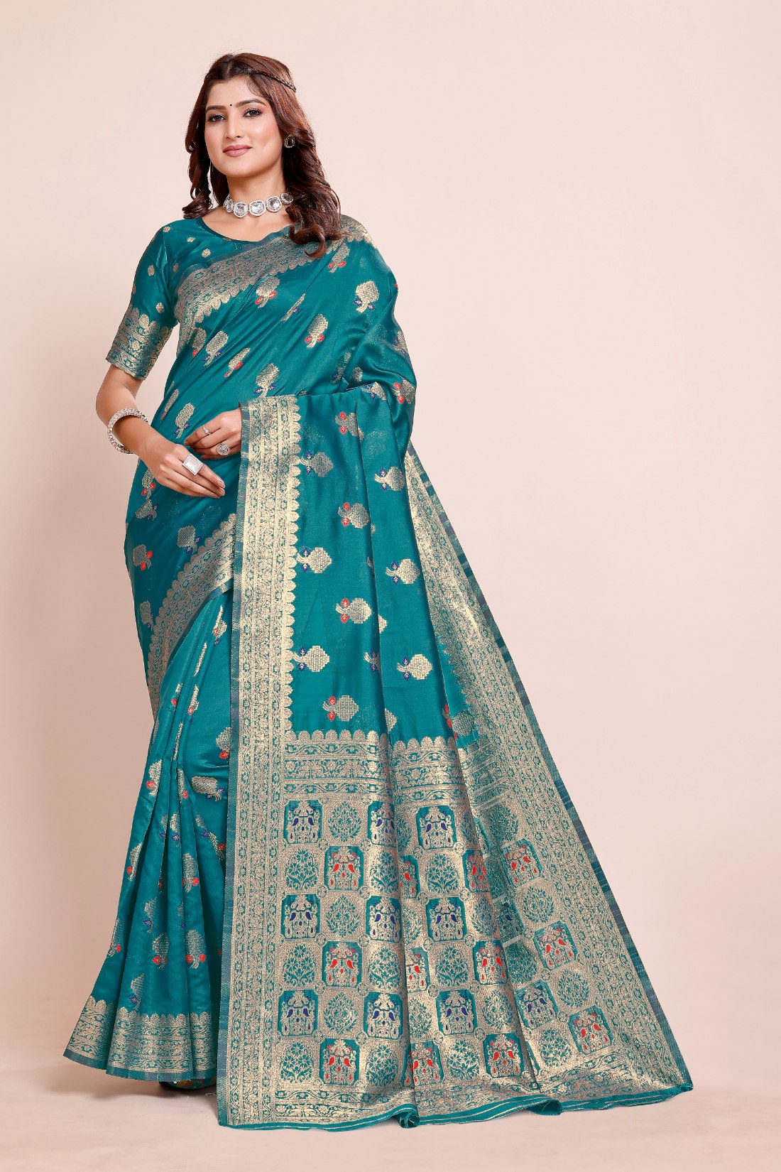 Royal Gold Zari Weaving saree