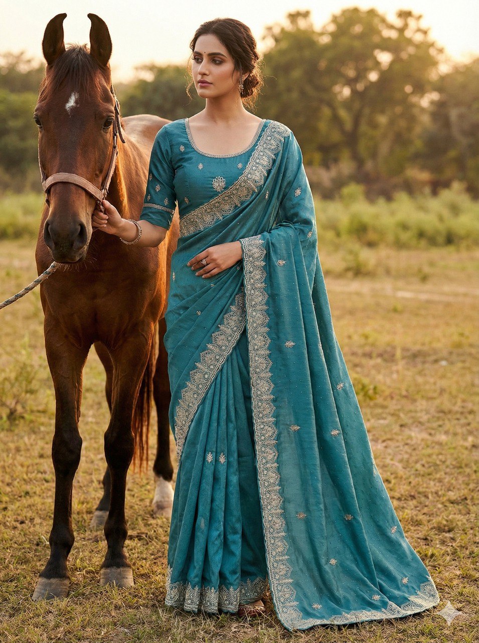 EXCLUSIVE BEAUTIFUL SPECIAL EMBERODERY WORK AND DIAMOND WORK SAREE