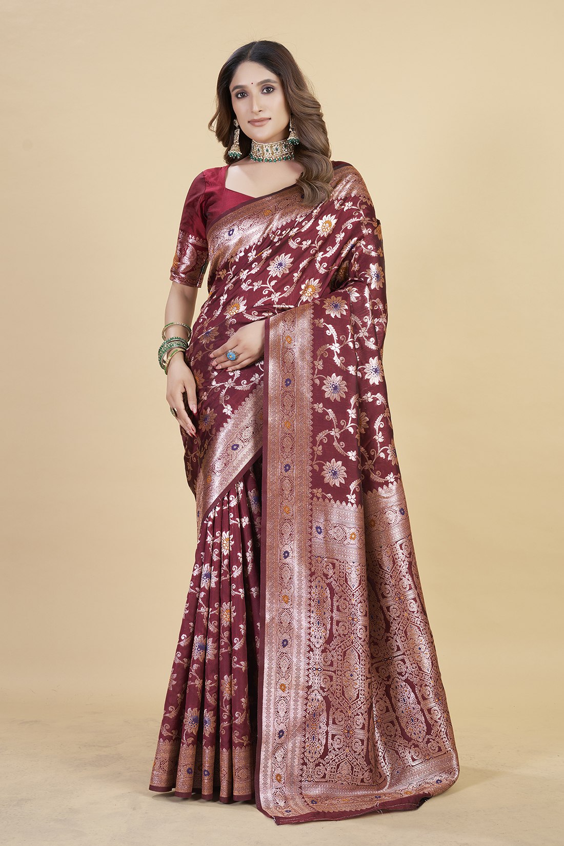 Traditional Weaving with Royal Pallu Banarasi Silk sarees