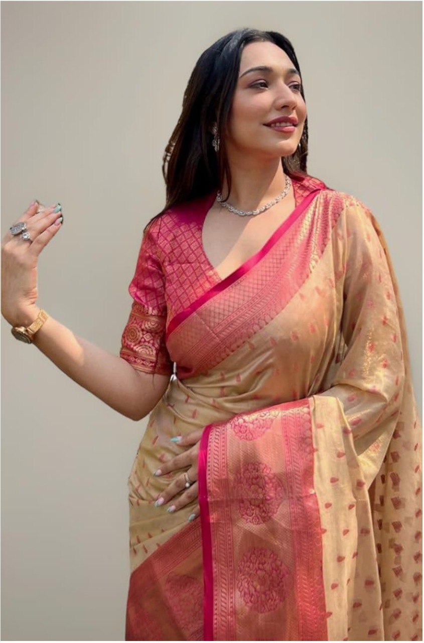 Banarasi Soft Silk Saree  with beautiful Zari work