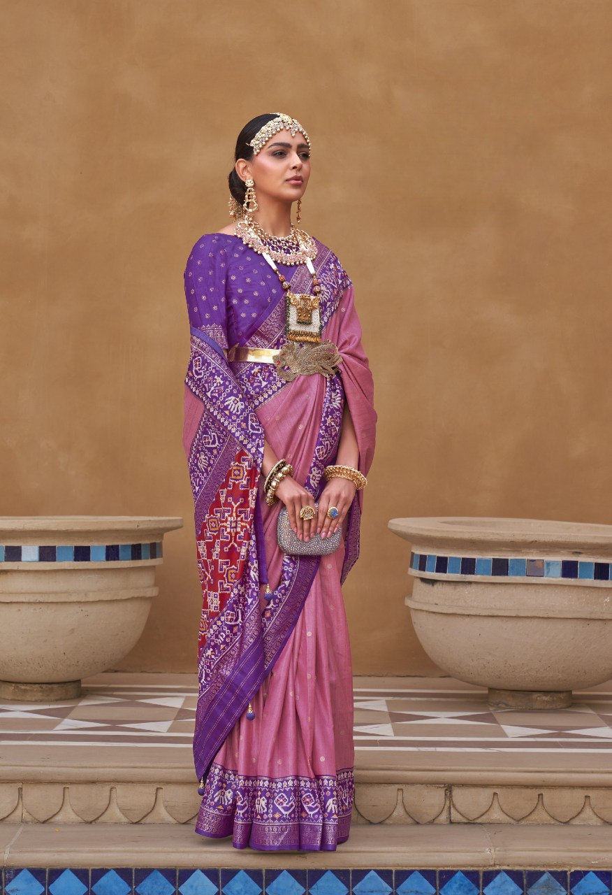 Heritage Inspired Saree with Printed and Handwork Touch