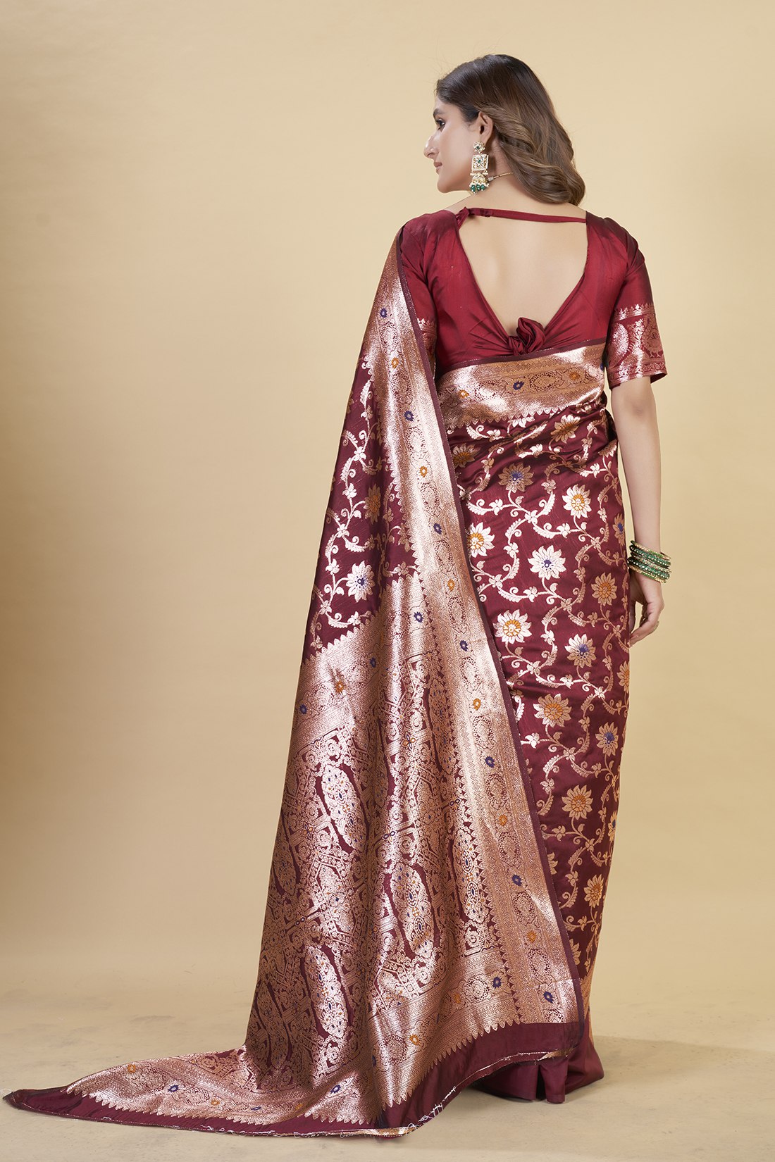 Traditional Weaving with Royal Pallu Banarasi Silk sarees