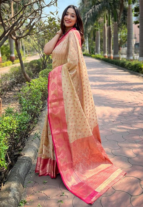 Banarasi Soft Silk Saree  with beautiful Zari work