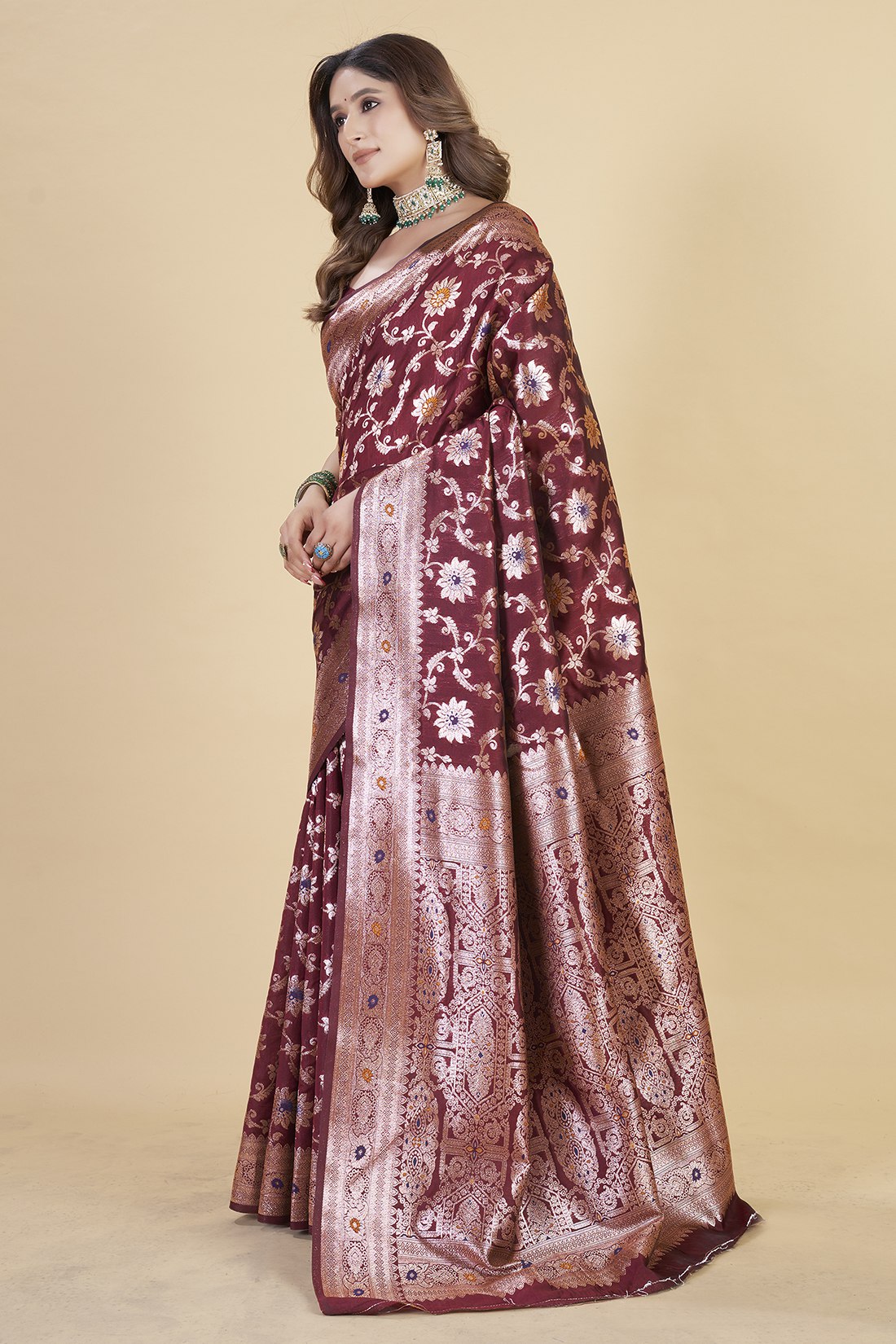 Traditional Weaving with Royal Pallu Banarasi Silk sarees