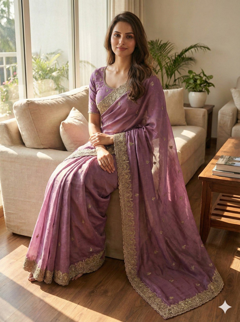 EXCLUSIVE BEAUTIFUL SPECIAL EMBERODERY WORK AND DIAMOND WORK SAREE
