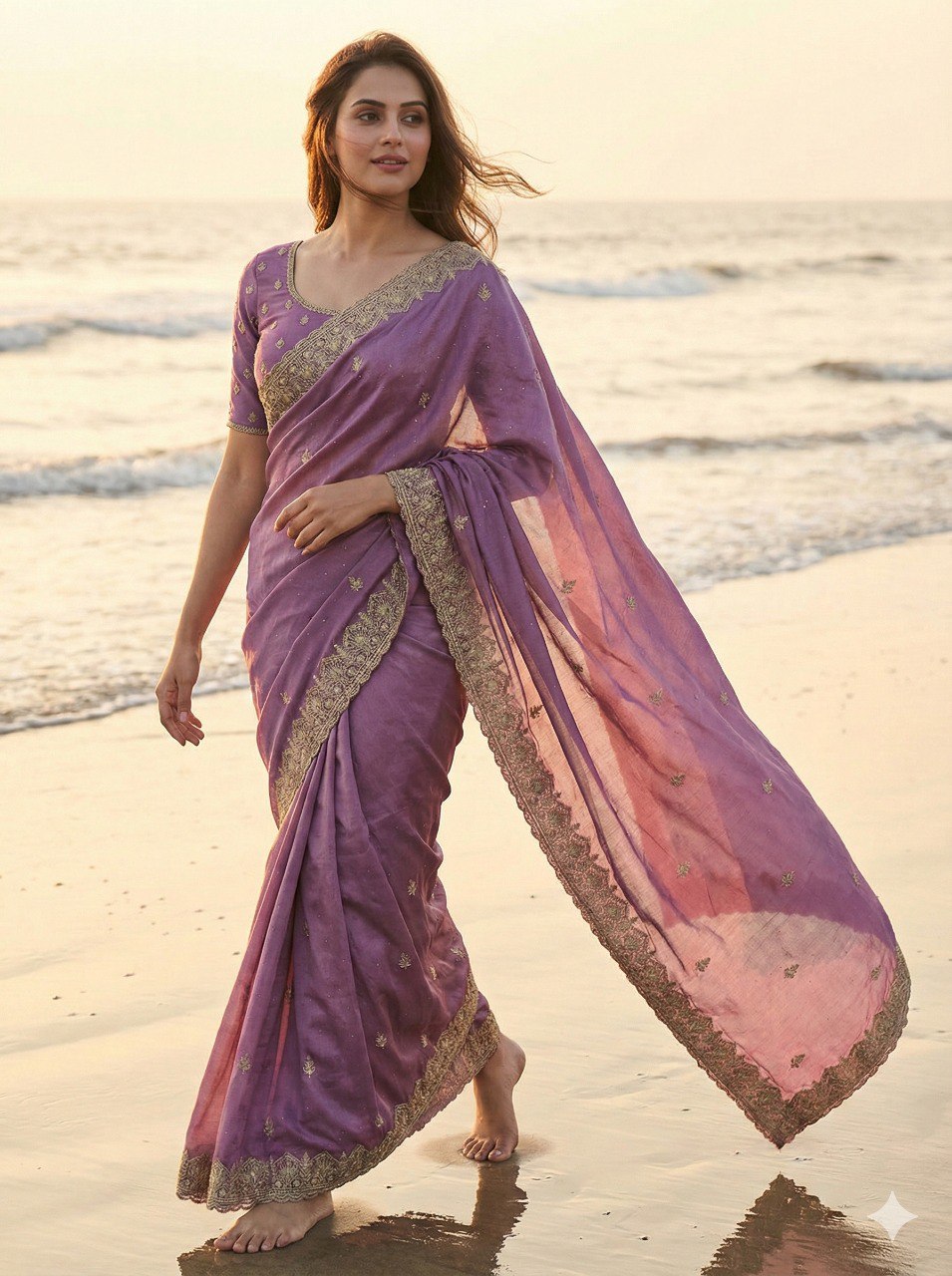 EXCLUSIVE BEAUTIFUL SPECIAL EMBERODERY WORK AND DIAMOND WORK SAREE