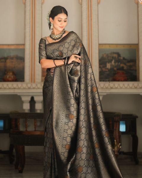 Banarasi Soft Silk Saree  with beautiful Zari work