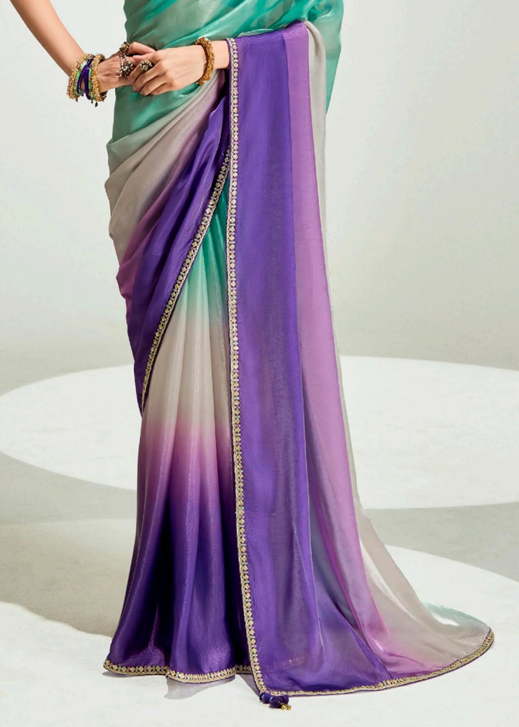 Launching new amazing  Designer Tissue Saree With Embroidered Blouse