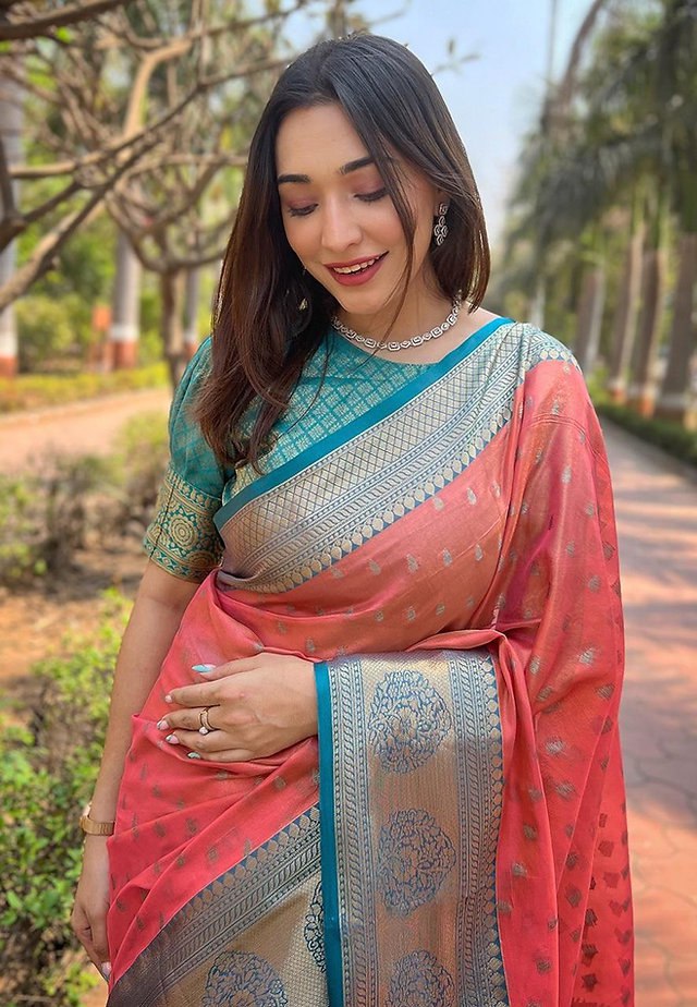 Banarasi Soft Silk Saree  with beautiful Zari work