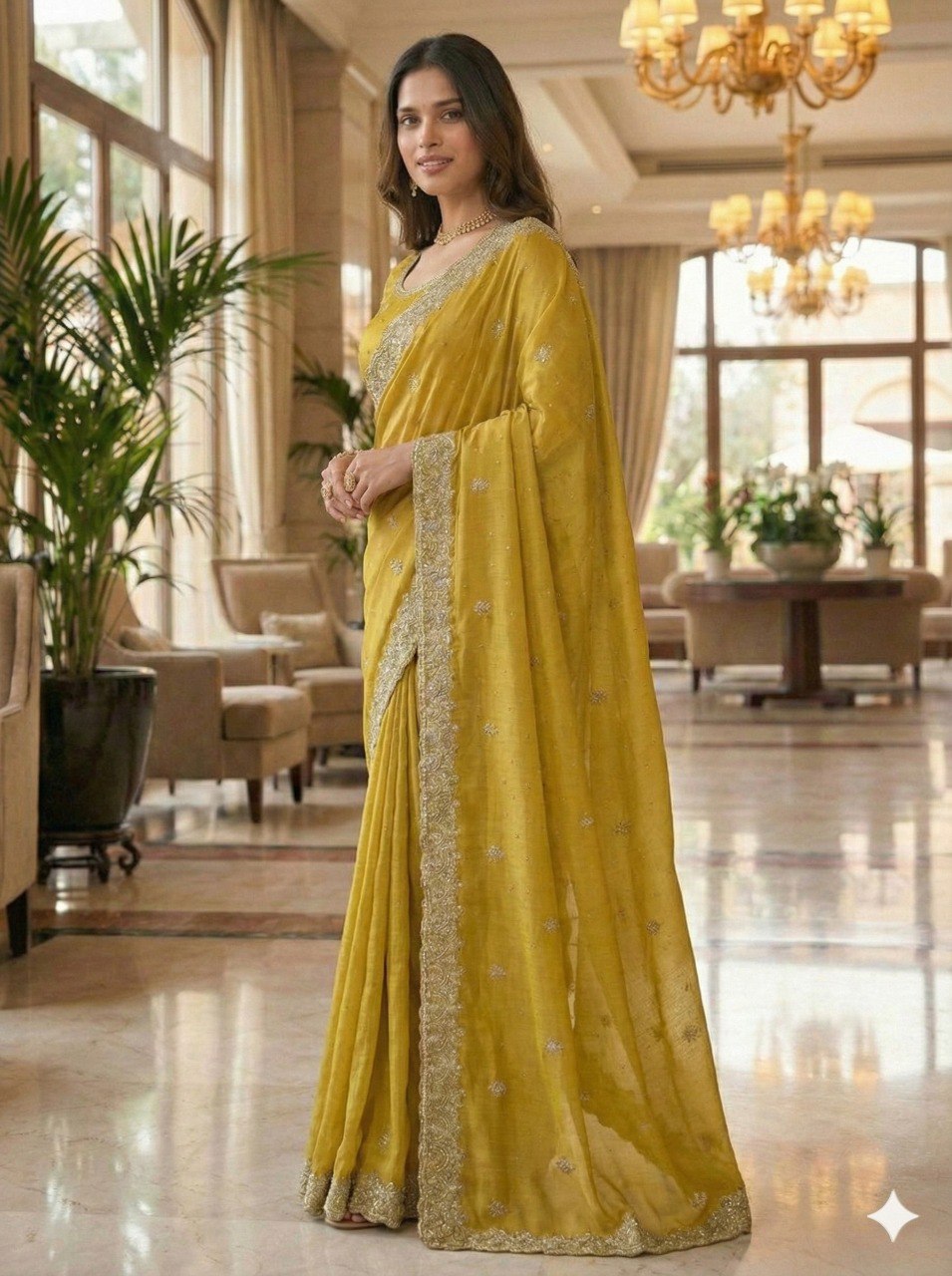 EXCLUSIVE BEAUTIFUL SPECIAL EMBERODERY WORK AND DIAMOND WORK SAREE
