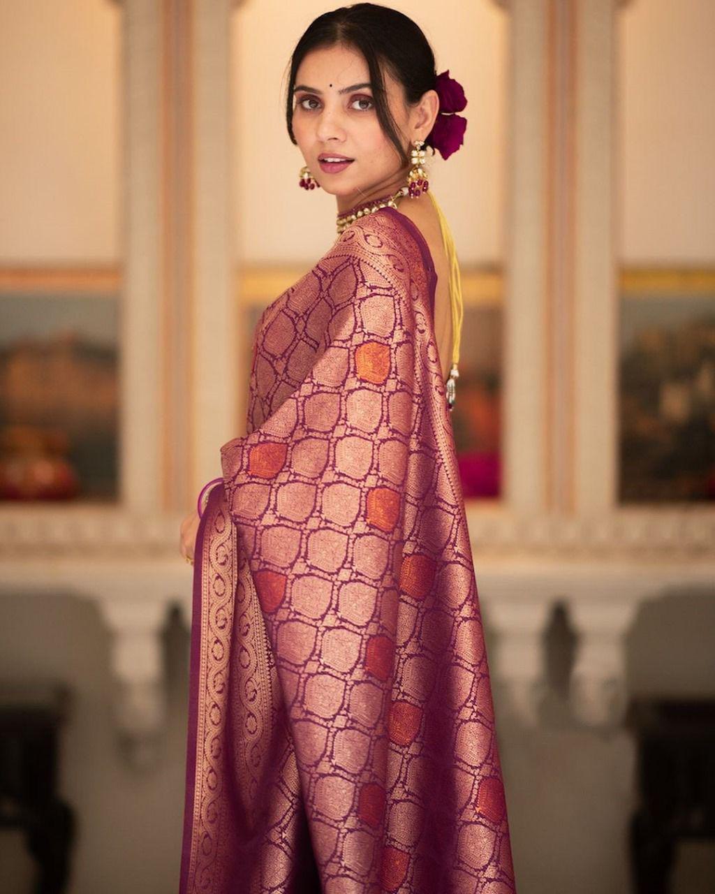 Banarasi Soft Silk Saree  with beautiful Zari work