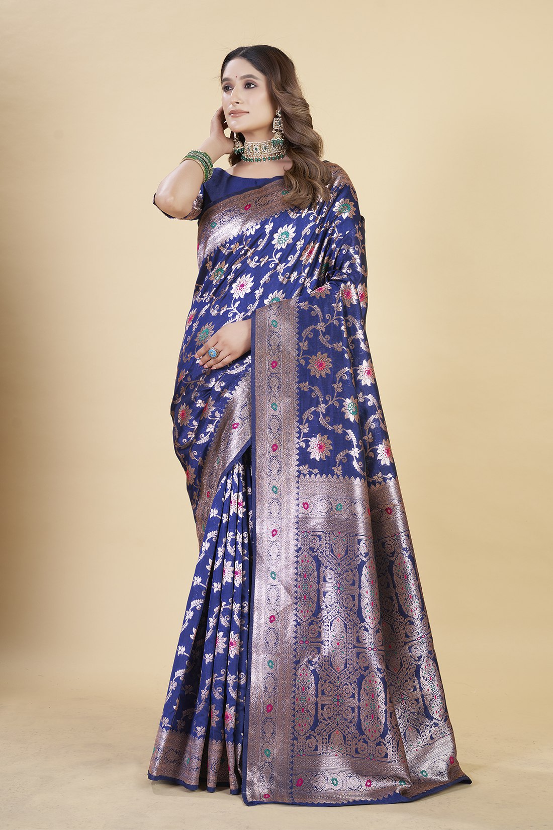 Traditional Weaving with Royal Pallu Banarasi Silk sarees