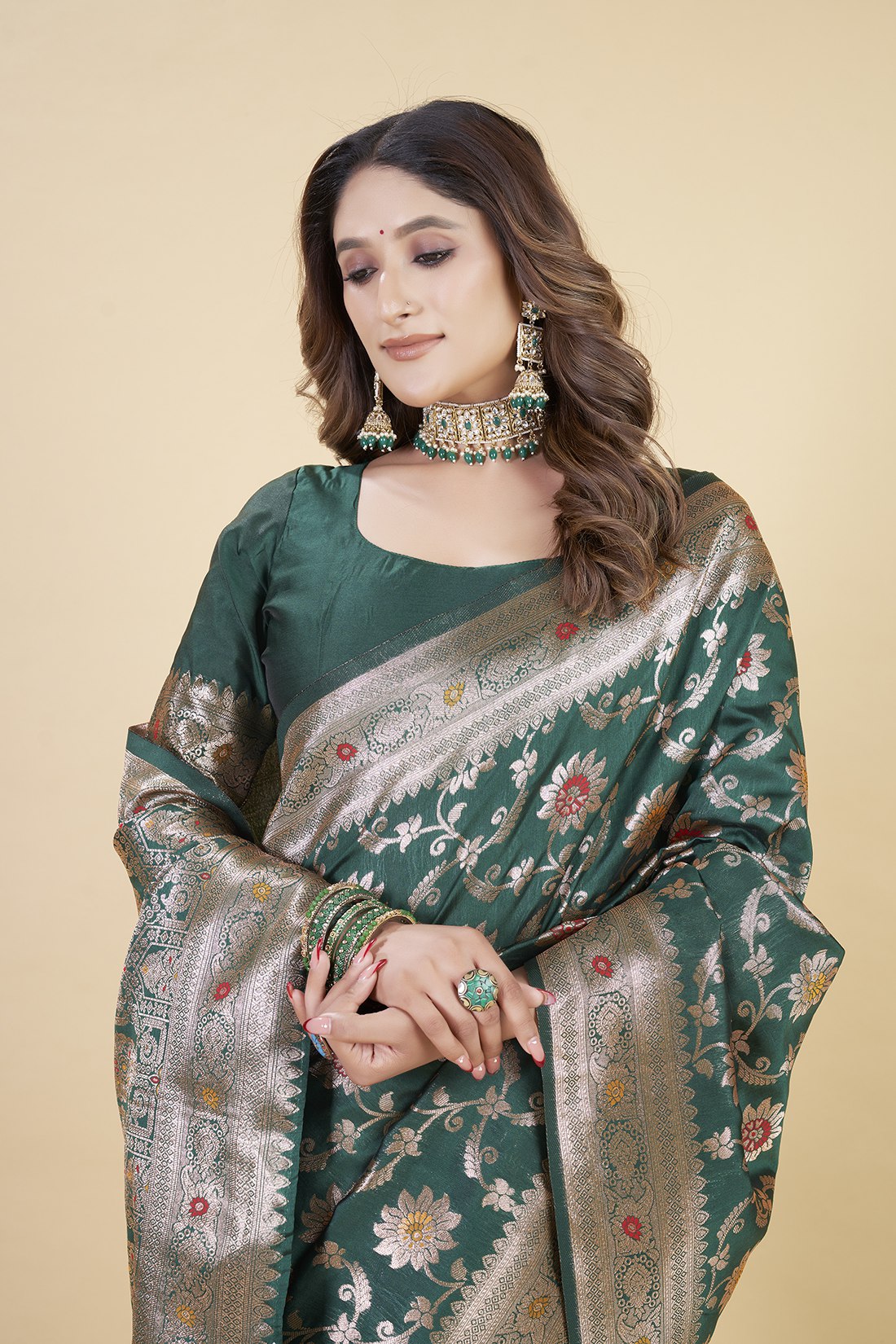 Traditional Weaving with Royal Pallu Banarasi Silk sarees