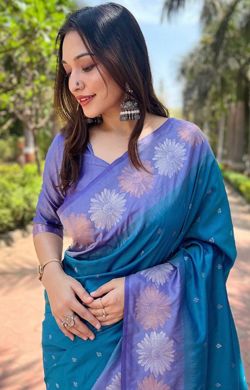 Banarasi Soft Silk Saree  with beautiful Zari work