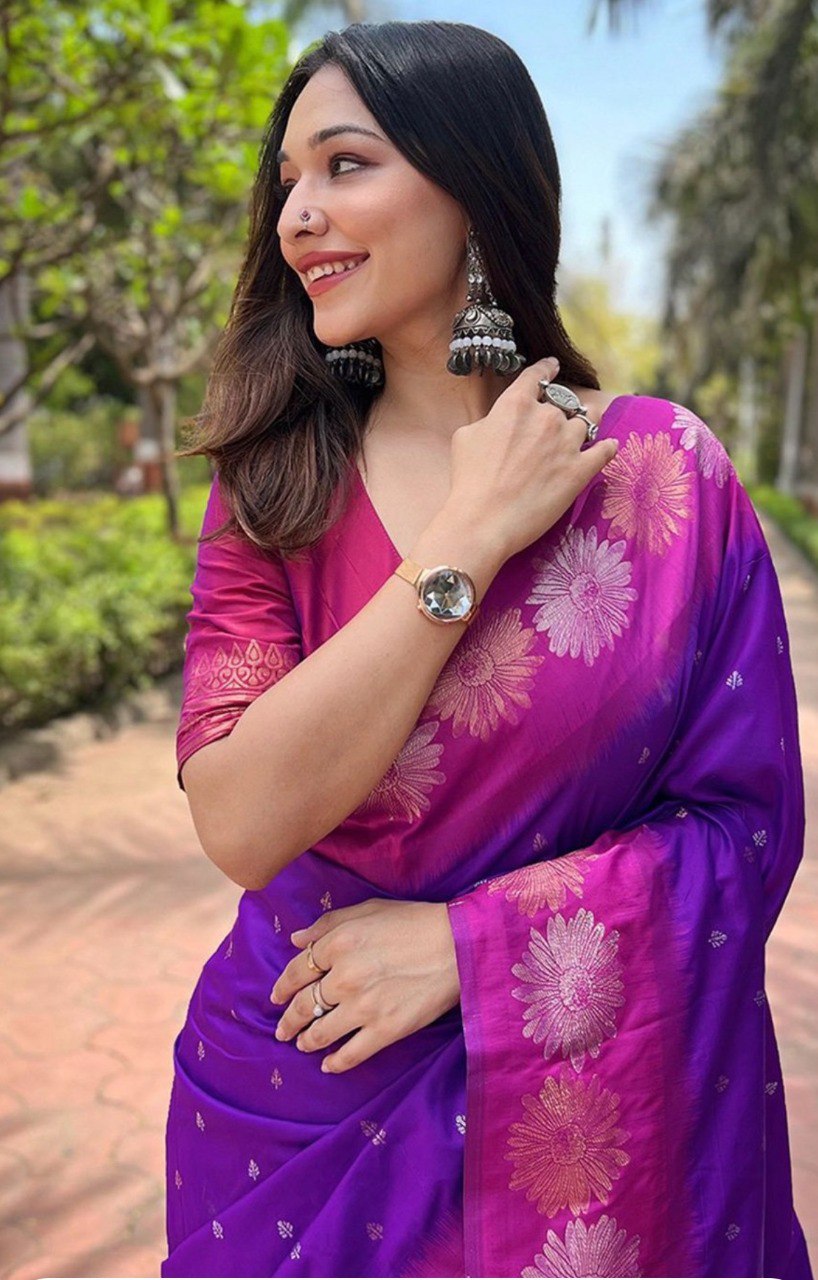 Banarasi Soft Silk Saree  with beautiful Zari work