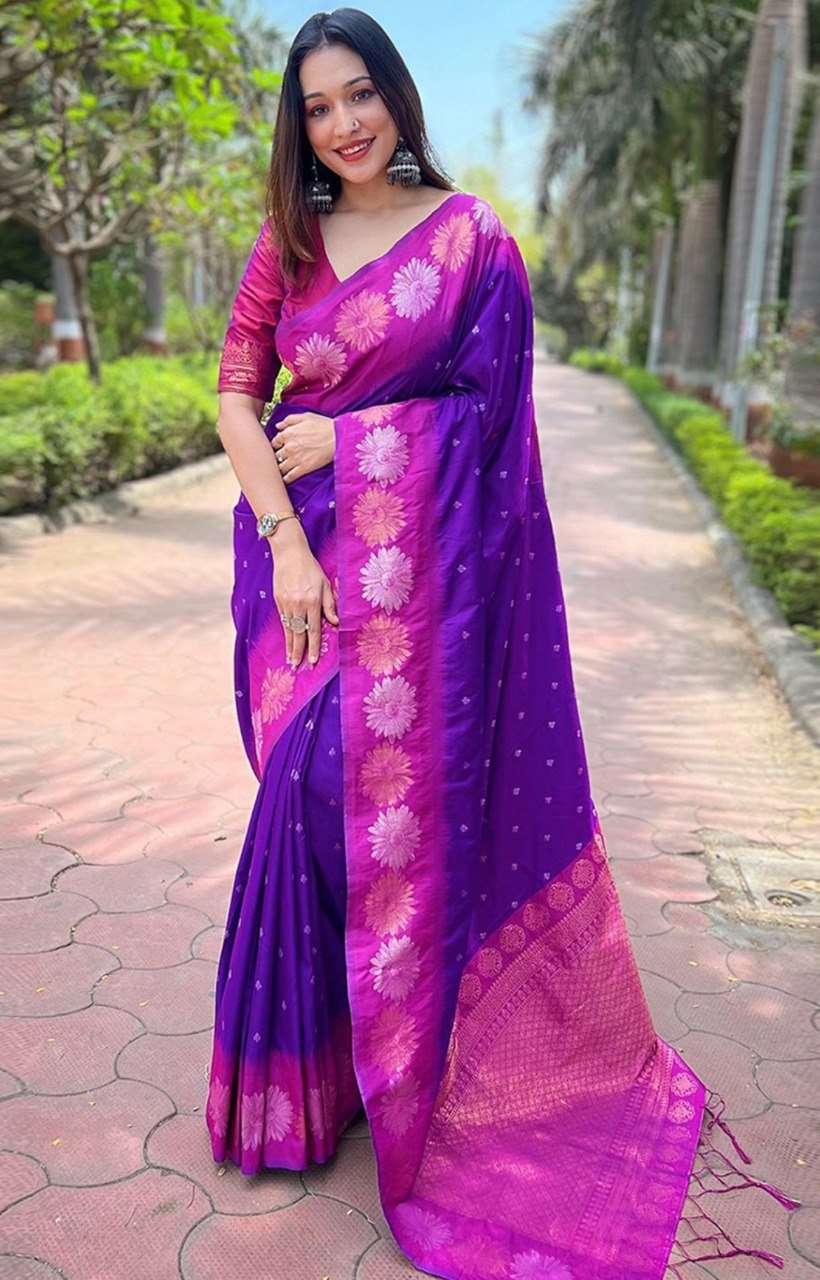 Banarasi Soft Silk Saree  with beautiful Zari work