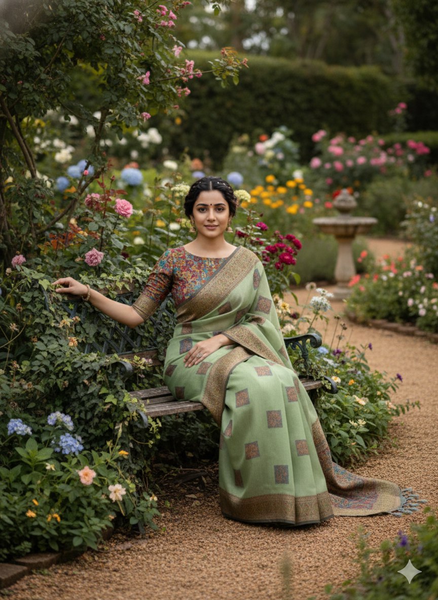 This beautiful Zari work saree gives a perfect look to the outfit