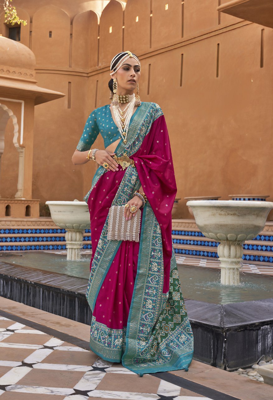 Heritage Inspired Saree with Printed and Handwork Touch