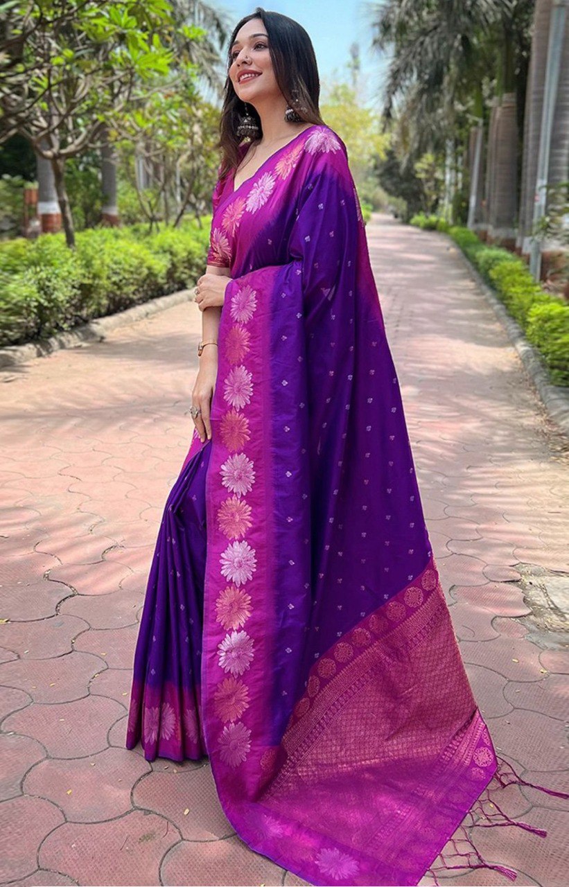 Banarasi Soft Silk Saree  with beautiful Zari work