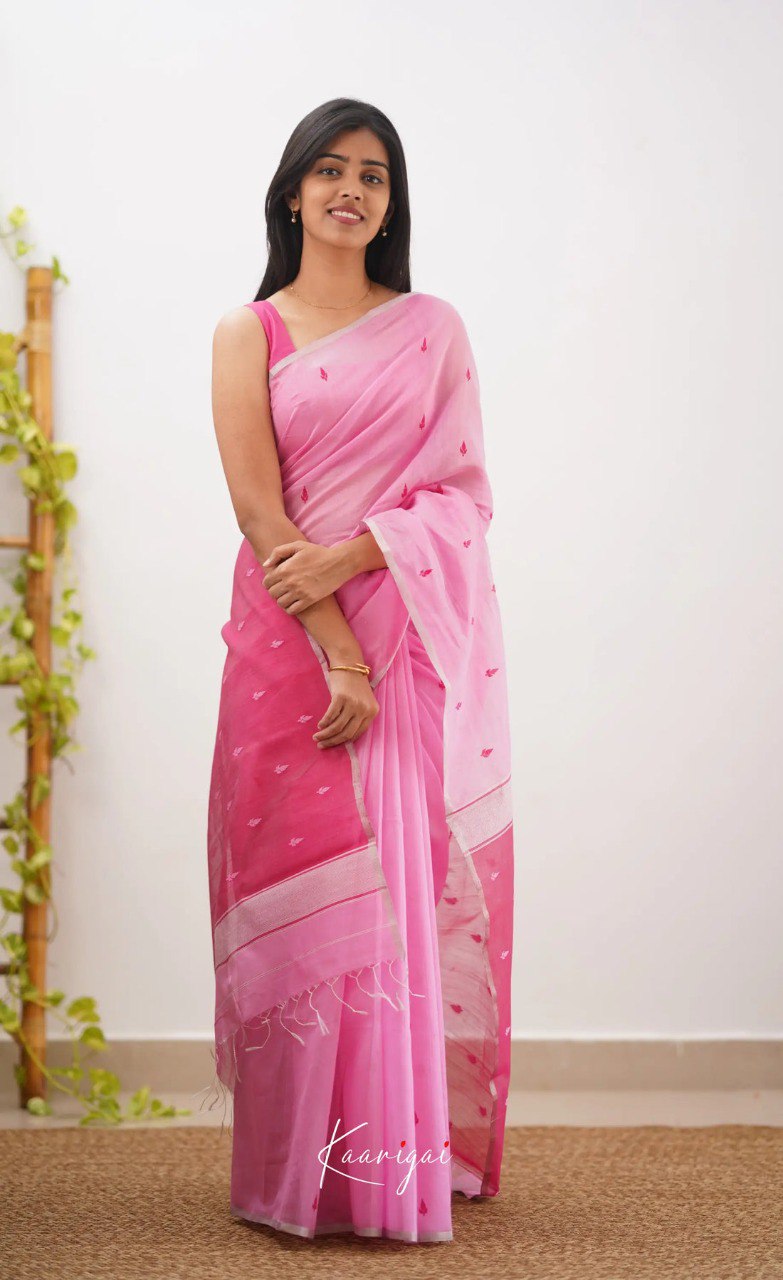 SOFT LILAN SLA COTTAN BEAUTIFUL RICH CONTRAST PALLU & JACQUARD WORK ON ALL OVER THE SAREE
