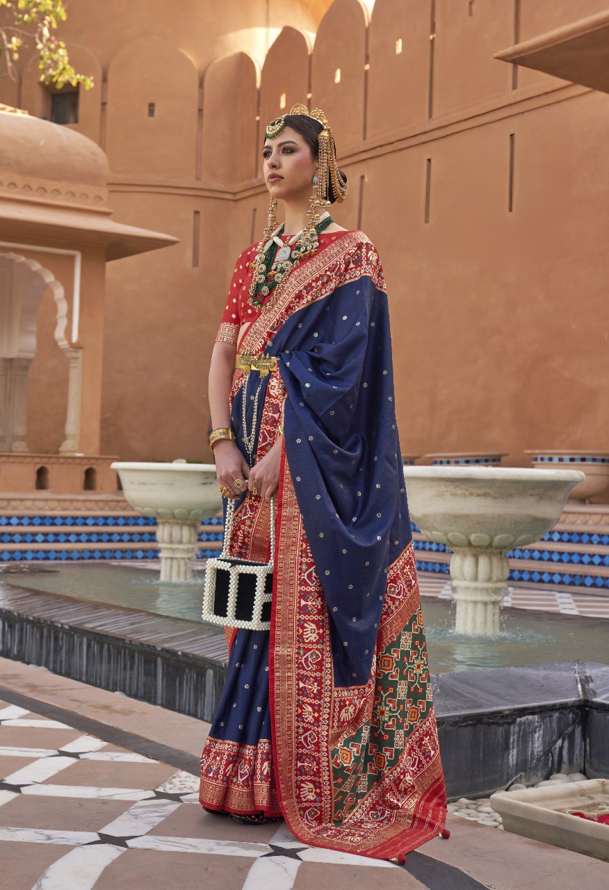 Heritage Inspired Saree with Printed and Handwork Touch