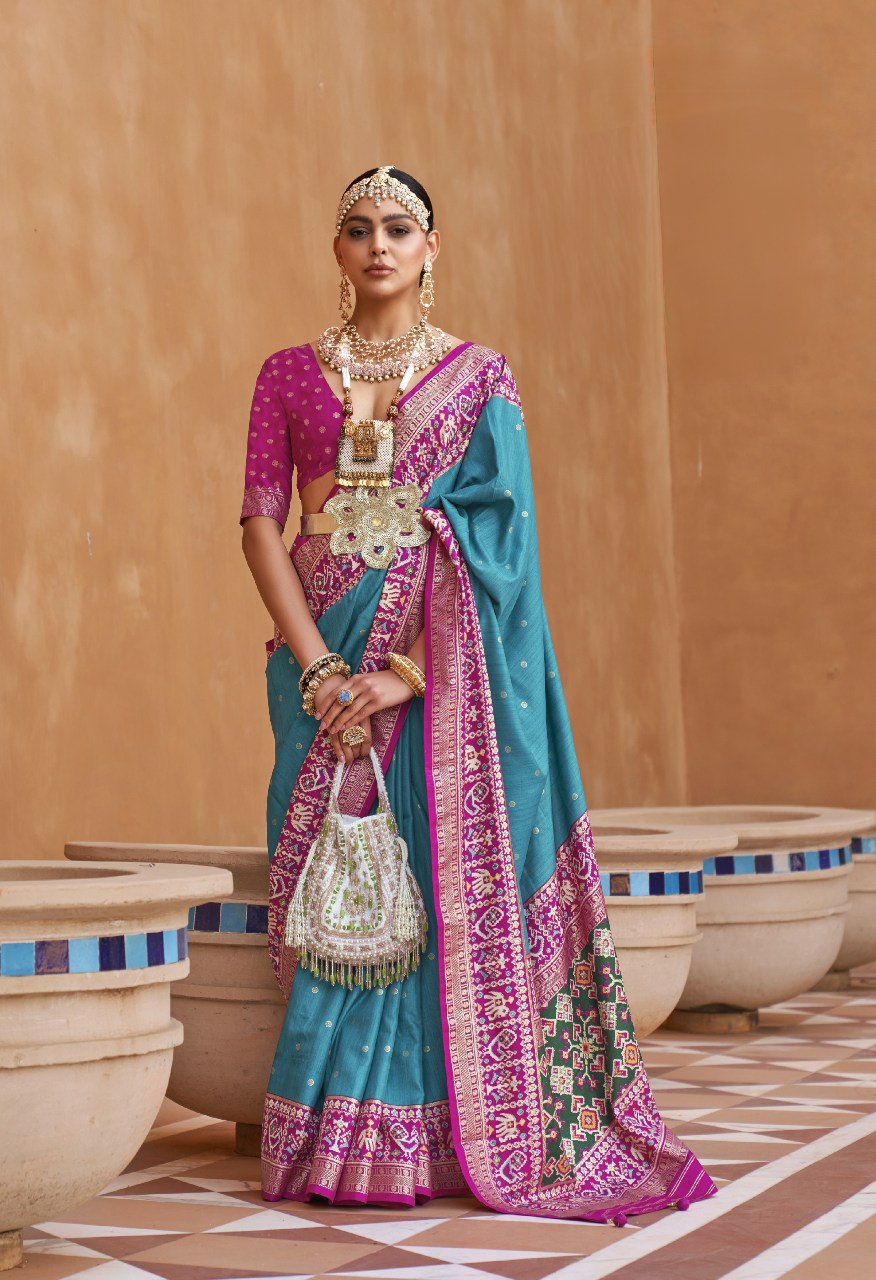 Heritage Inspired Saree with Printed and Handwork Touch