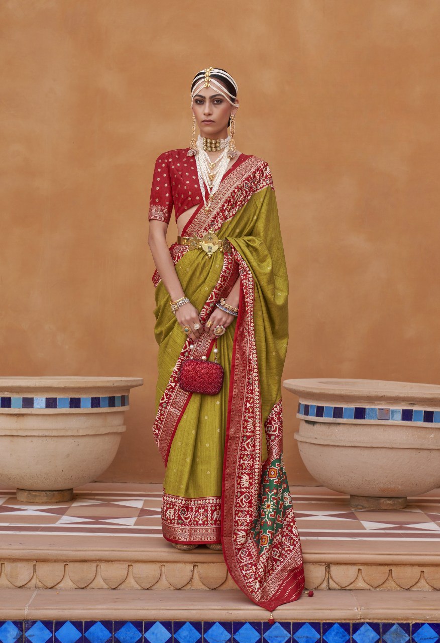 Heritage Inspired Saree with Printed and Handwork Touch