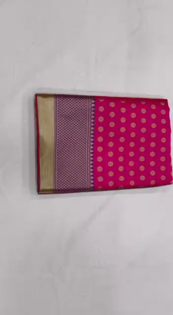 Buy Mesmerizing Pink With Purple Color Soft Lichi Silk Saree