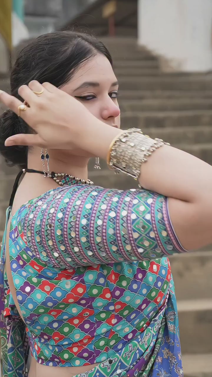 Mirror Work Heavy Work Tussar Saree