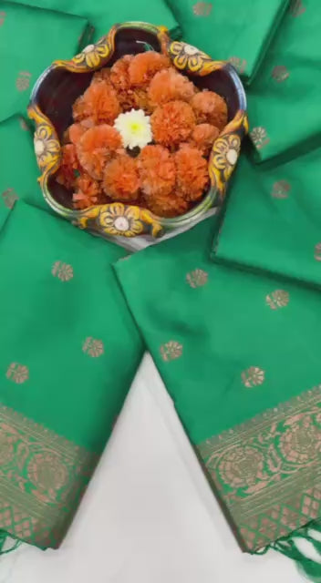 Green Lichi Silk Jacquard Work All Over Saree